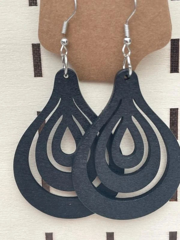 Boucles d’oreilles en bois modèle 4